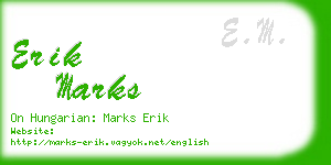 erik marks business card